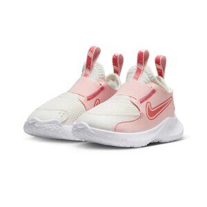 Nike Girl Toddler White Peach Flex Runner 3 Slip-On Sneaker Shoes Size 7C
